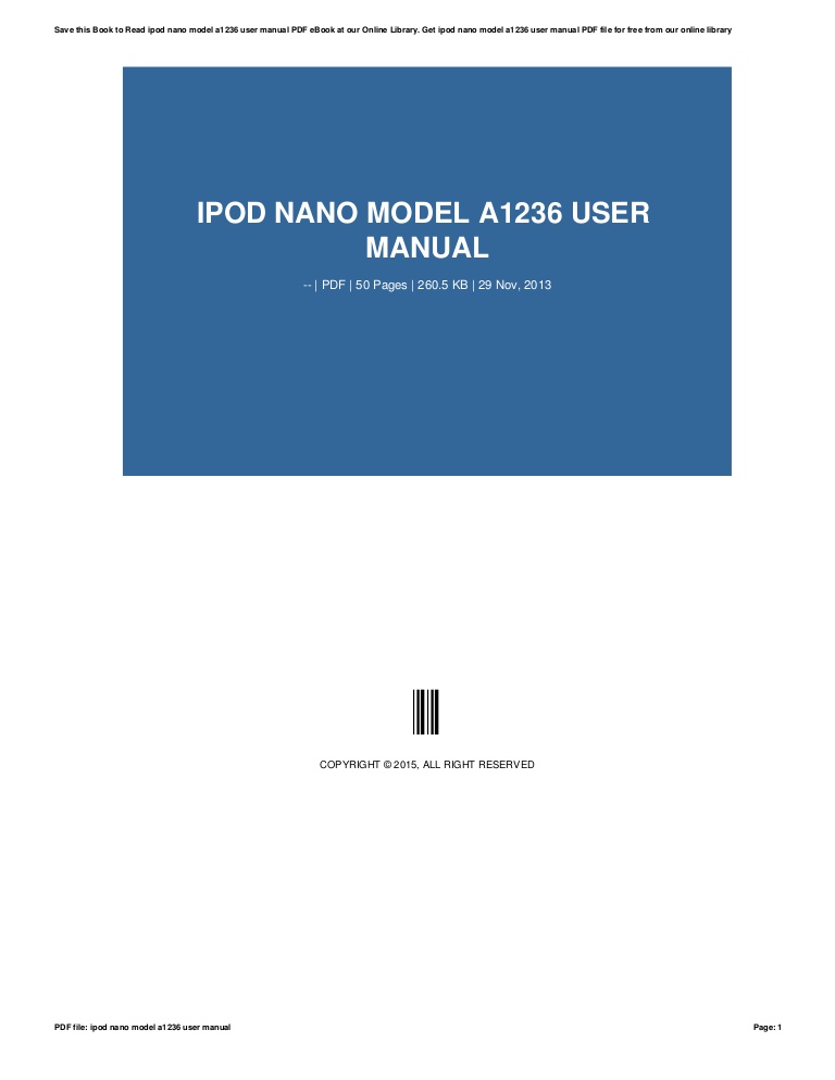 Ipod nano model a1199 user manual 2017